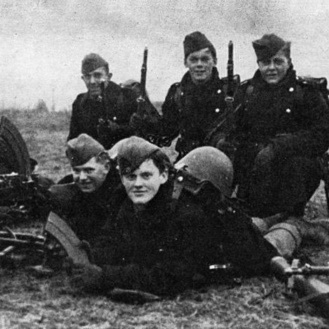 De danske soldater som kæmpede ved Bredevad, fotograferet umiddelbart 