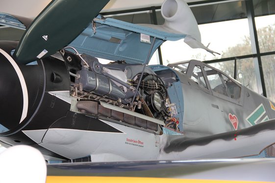 Bf 109 i Hartmann farveskemaet udstillet på Evergreen Aviation & Space Museum