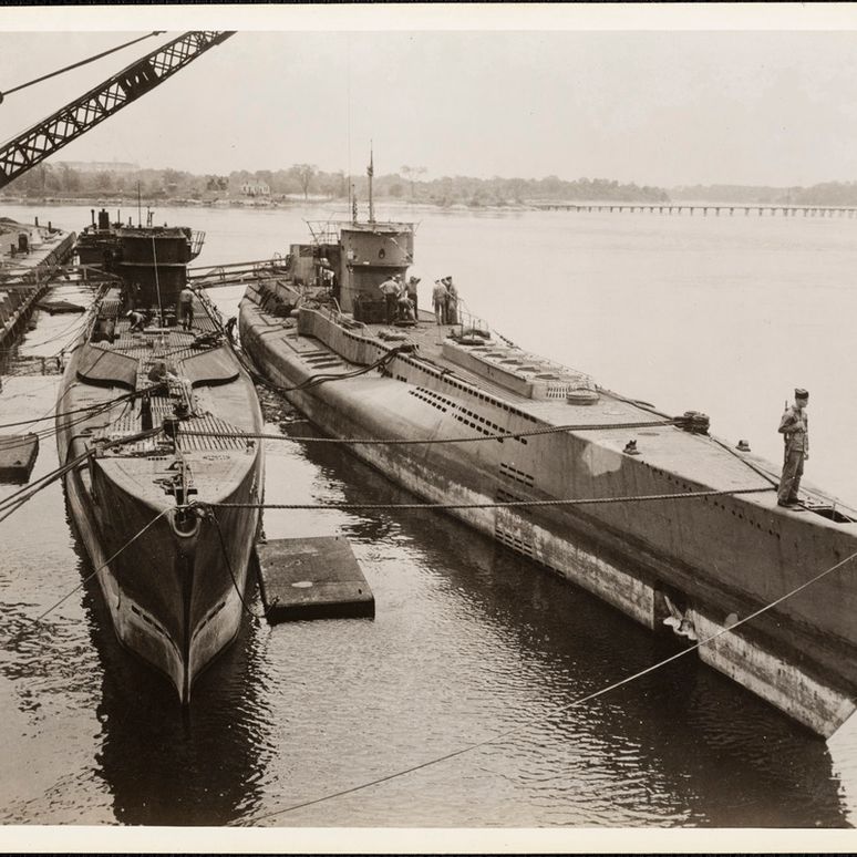 Two_of_the_German_U_Boats_are_shown_being_unloaded_-_DPLA_-_7641c47f9f